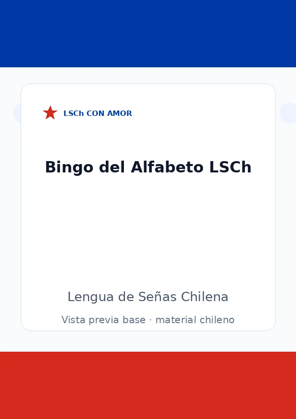 Vista previa del Bingo del Alfabeto en LSCh