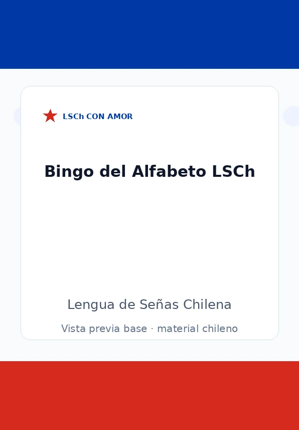 Bingo del Alfabeto LSCh — cartón