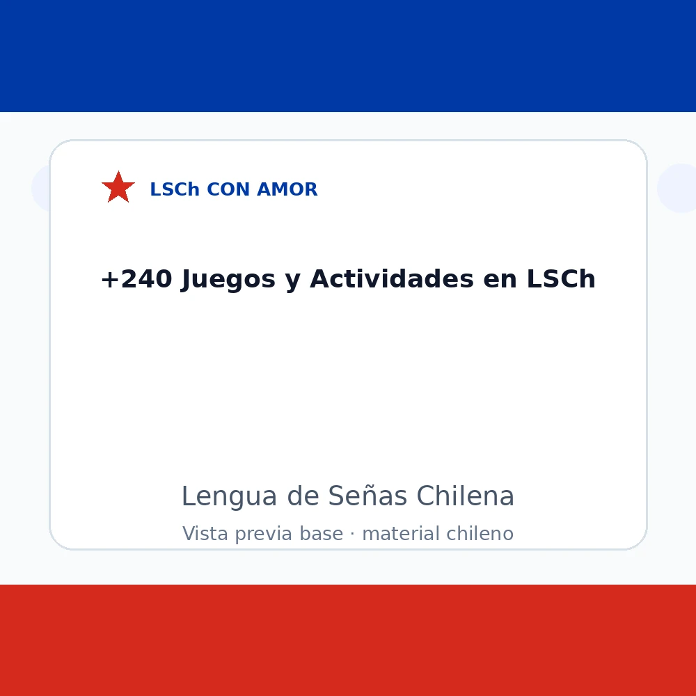 Mockup principal de juegos y actividades en Lengua de Señas Chilena